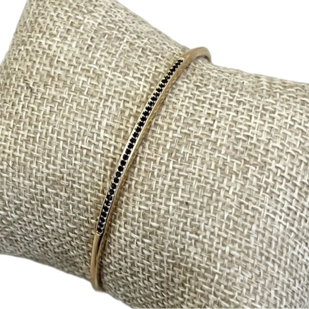 Stella & Dot Pave Cuff Black Rhinestone Bracelet